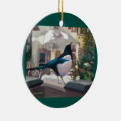 Elster-Weihnachtsverzierung Keramikornament (Rechts)