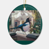 Elster-Weihnachtsverzierung Keramikornament (Links)