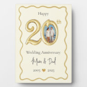 Eltern 20. Hochzeitstag Foto Fotoplatte (Vorderseite)
