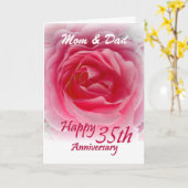 ELTERN - 35. Hochzeitstag mit Rosa Rose Karte (Gelbe Blume)