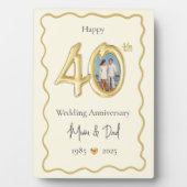 Eltern 40 Jahre Foto zum Hochzeitstag Fotoplatte (Vorderseite)