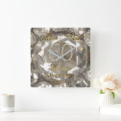 Eltern 60 Jahre Diamond Wedding 2017 Quadratische Wanduhr (Zuhause)