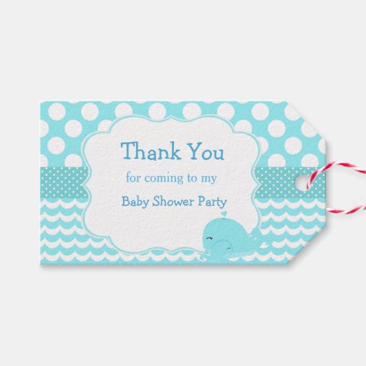 Eltern & Baby Whale Blue Boy Vielen Dank für Ihr G Geschenkanhänger (Vorderseite (Horizontal))