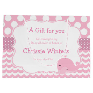 Eltern & Baby Whale Pink Girl Baby Danke Große Geschenktüte