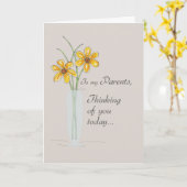 Eltern, denken Sie an zwei Blume Vase Karte (Gelbe Blume)
