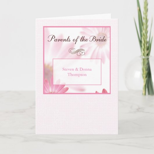 Eltern der Braut Glückwunsch Individuelle Name Karte (Vorderseite)