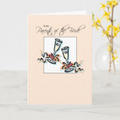 Eltern der Braut Toast Karte (Gelbe Blume)