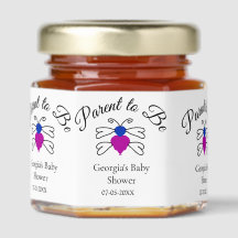 Eltern, die blauen rosa Baby Dusche Honigbiene Tex