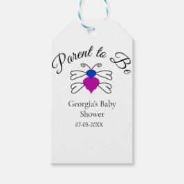 Eltern, die blauen rosa Baby Dusche Honigbiene Tex Geschenkanhänger