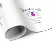 Eltern, die blauen rosa Baby Dusche Honigbiene Tex Geschenkpapier (Rolleneckpunkt)