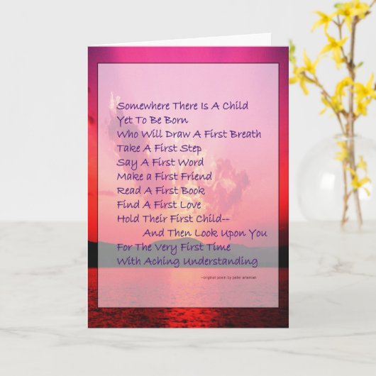 Eltern, die Grußkarte haben Karte (Gelbe Blume)