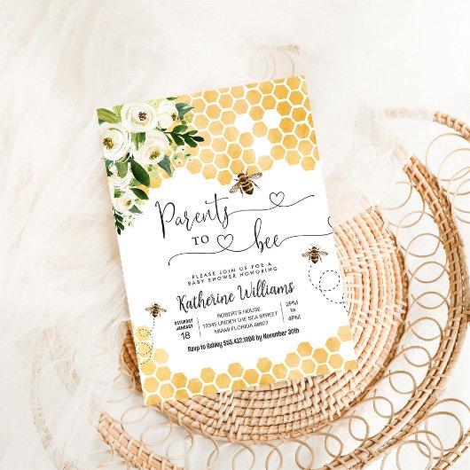 Eltern, die Honey Bee Theme Baby Dusche Einladung