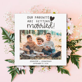 Eltern, die verheiratete Kinder Foto rett Datum Ankündigung