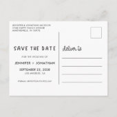 Eltern, die verheiratete Kinder Foto rett Datum Ankündigungspostkarte (Rückseite)