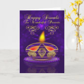 Eltern Diwali Greeting Card With Lamp Karte (Gelbe Blume)