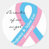 Eltern eines Engelaufklebers Runder Aufkleber (Vorderseite)