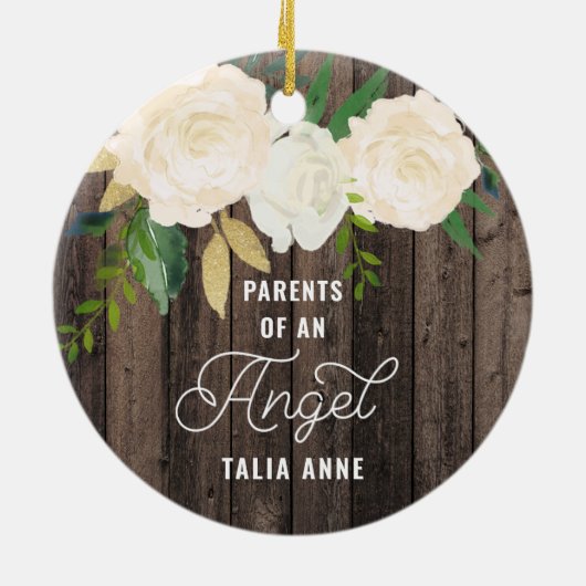 Eltern eines Personalisierten Säuglings von Engel Keramik Ornament (Hinten)