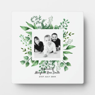 Eltern Foto BAPTISM Sake Gift - Botanisch Fotoplatte