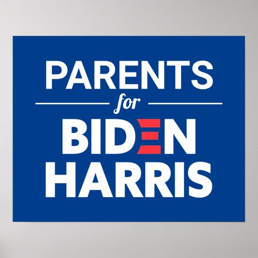 Eltern für Biden Harris Custom Text Blue Poster (Vorne)