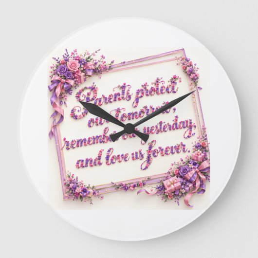 Eltern Geschenk Große Wanduhr (Vorderseite)