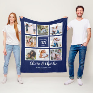 Eltern Hochzeitstag FOTO mit eigener Marke Fleecedecke