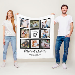 Eltern Hochzeitstag FOTO mit eigener Marke Fleecedecke