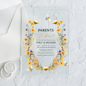 Eltern in der Wildblume Bier Paare Kinderdusche Acryleinladungen