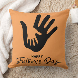 Eltern-Kind-Handabdruck-Symbol Orange Kissen