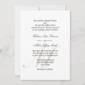 Eltern mit Black Script-Monogram-Einladungen zum H Einladung (Vorderseite)