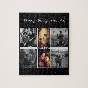 Eltern mit Kindern und 6 Fotos Puzzle