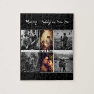 Eltern mit Kindern und 6 Fotos Puzzle