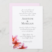 Eltern Namen Pink Frangipani Wedding Einladung (Vorne/Hinten)
