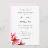 Eltern Namen Pink Frangipani Wedding Einladung (Vorne/Hinten)