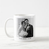Eltern & Paar Minimalistisch Zwei Fotos Hochzeit Kaffeetasse (Links)