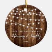 Eltern Personalisiert Mommy Daddy Rustic Keramik Ornament (Vorne)