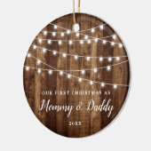 Eltern Personalisiert Mommy Daddy Rustic Keramik Ornament (Links)