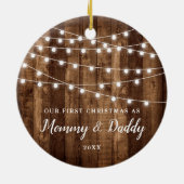 Eltern Personalisiert Mommy Daddy Rustic Keramik Ornament (Hinten)