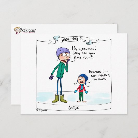 Eltern sind... Logik Postkarte (Vorne/Hinten)