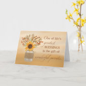 Eltern sind Segen im Erntedank Sonnenblume Karte (Gelbe Blume)