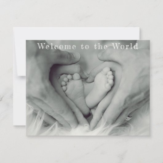 Eltern und Babyfütterung Willkommen auf der Welt Ankündigung (Vorderseite)