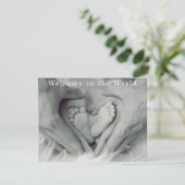 Eltern und Babyfütterung Willkommen auf der Welt Ankündigung (Stehend Vorderseite)