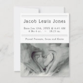 Eltern und Babyfütterung Willkommen auf der Welt Ankündigung (Rückseite)