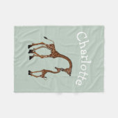Eltern- und Babygiraffe Personalisiert Fleecedecke (Vorderseite (Horizontal))