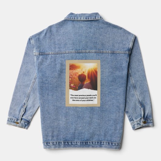 Eltern- und Kinderbindung mit einer Quote Jeansjacke (Rückseite)