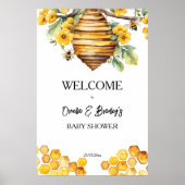Eltern von Bienenhonig Babydusche Begrüßungszeiche Poster (Vorne)