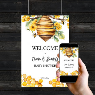 Eltern von Bienenhonig Babydusche Begrüßungszeiche Poster