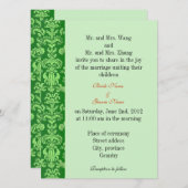 Eltern von Braut und Groom, Einladung zur Hochzeit (Vorne/Hinten)