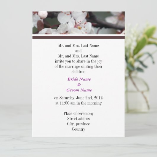 Eltern von Braut und Groom, Einladung zur Hochzeit (Stehend Vorderseite)