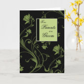Eltern von Glückwunsch, Schwarz und Grün Karte (Gelbe Blume)