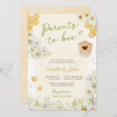 Eltern von Hummeln Co-Honey Babydusche I Einladung (Vorne/Hinten)